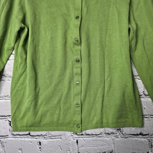 Vintage Cherokee Green Small Button Cardigan Sweater New 100% Cotton Size Large - Picture 3 of 9